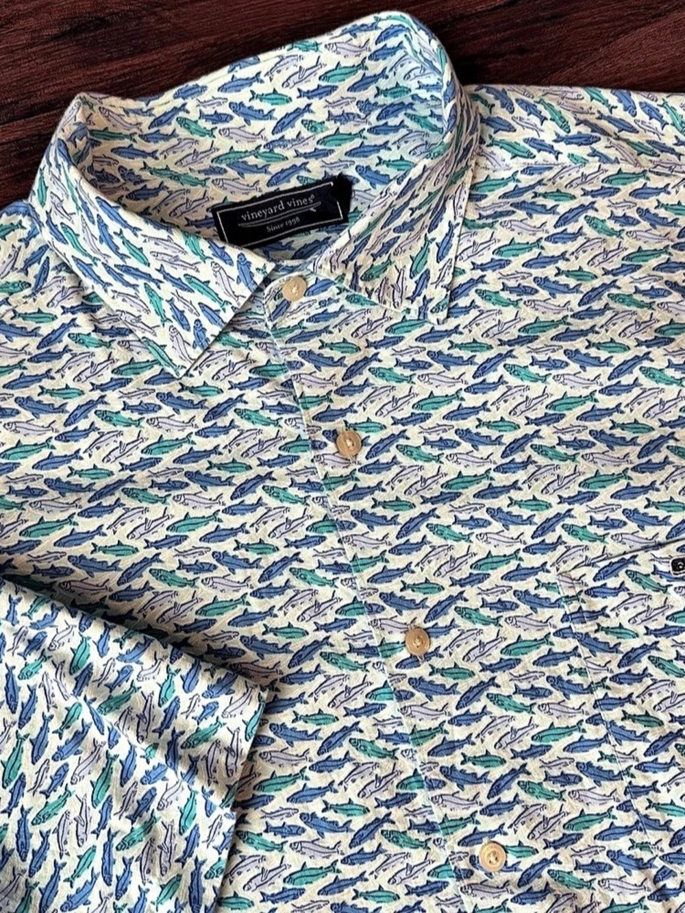 Vineyard Vines Shirt Mens Extra Large Short Sleeve Button Down Whale Fun Prints